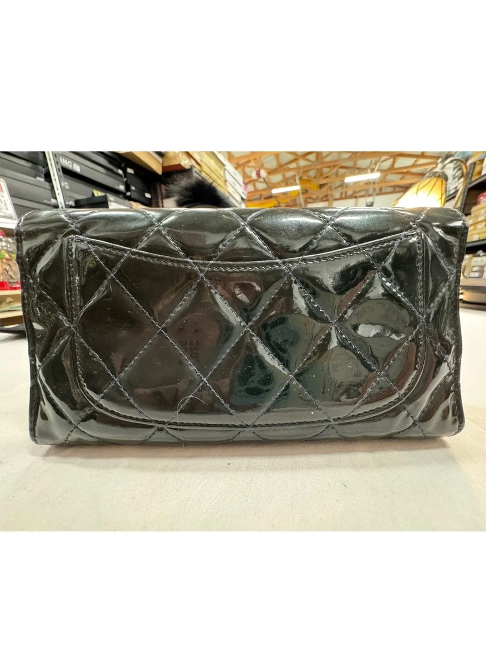 Chanel Caviar Wallet, Very Dark Green Quilted Leather. EUC